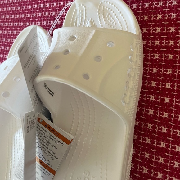 Crocs Classic White Slide Sandals - Picture 10 of 15